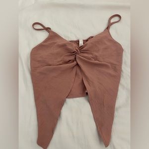 Beige/pink crop top